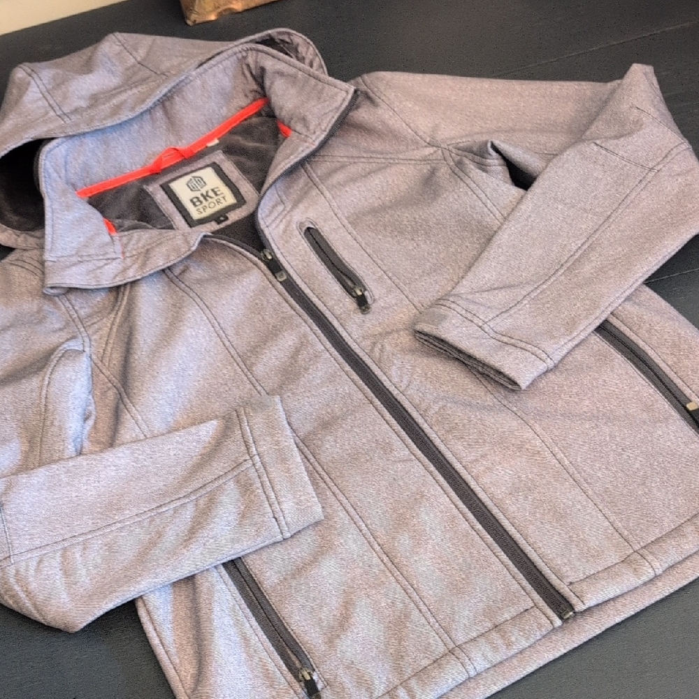 Buckle Gray Performance Jacket with Contrast Stitching